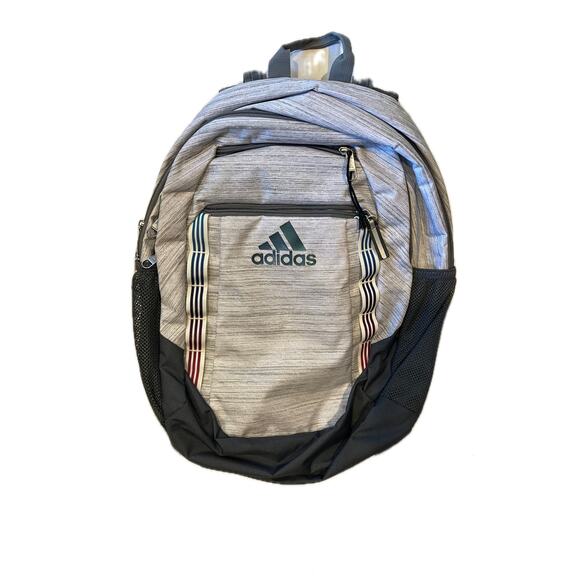 Adidas White Gray Defender Backpack w Padded Sleeve - Picture 1 of 4